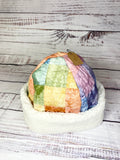 Handmade Upcycled quilt beanie hat gift for women