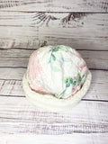 Handmade Upcycled quilt beanie hat pink floral