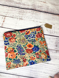 Vintage fabric zipper pouch