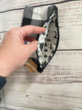 Black and white buffalo print zipper pouch B