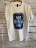 Large White Vintage Quilt Block and Doily tee