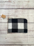 Black and white buffalo print zipper pouch B