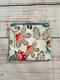 Abstract floral print zipper pouch
