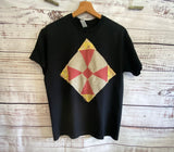 Medium Black Vintage Quilt Block tee
