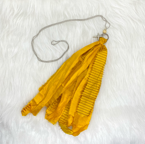 Sari Silk Tassel Necklace Mustard