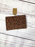 Vintage fabric pocket snap wallet brown