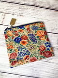 Vintage fabric zipper pouch