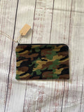 Camo flannel zipper pouch