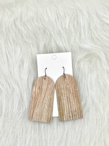 Round top Fringe Leather Earrings