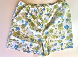 Blue Floral Vintage Sheet Shorts