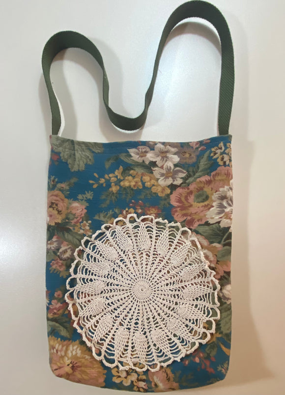 Blue Floral Tote Bag