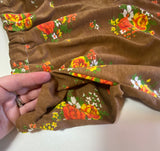 Brown Floral Knit Shorts