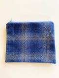 Vintage fabric and wool zipper pouch