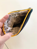 Vintage linen and wool zipper pouch
