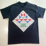 Large Black Vintage Quilt Block tee