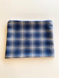 Vintage quilt block and wool zipper pouch