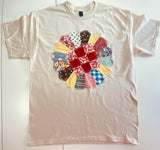 Large Beige Vintage Quilt Block tee