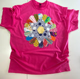 Quilt Block T shirt XL Dark Pink