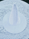 Witch hat Upcycled quilt handmade cream white quilted recycled garden witch