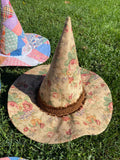 Witch hat handmade floral adult costume