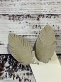 LeafLeather Fringe Earrings lightweight handmade gold shimmer