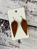 leather pinched petal earrings handmade Upcycled recycled