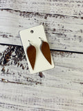 leather pinched petal earrings handmade Upcycled recycled