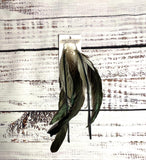 Leather and feather Fringe Earrings Upcycled
