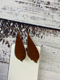 leather pinched petal earrings handmade Upcycled recycled