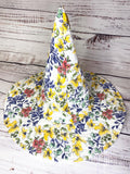 Witch hat Upcycled quilt handmade multi colored floral quilted recycled garden witch