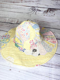 Sun hat handmade floral adult Upcycled quilt bucket hat