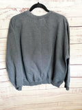Dark Grey Upcycled Sweatshirt with vintage quilt block