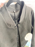 Upcycled black blazer women’s vintage quilt blocks and doilies XL