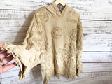 Upcycled Tan Chenille Bedspread hoodie
