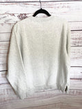 Light Grey Upcycled Sweatshirt with vintage quilt block
