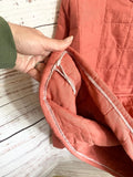 Upcycled quilt hoodie coral