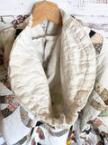 Upcycled quilt hoodie double wedding ring frayed quilt pullover