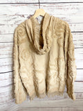 Upcycled Tan Chenille Bedspread hoodie