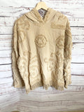 Upcycled Tan Chenille Bedspread hoodie