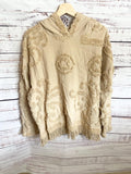 Upcycled Tan Chenille Bedspread hoodie