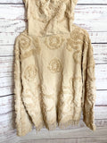 Upcycled Tan Chenille Bedspread hoodie