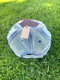 Distressed Trucker Hat quilt block and lace cream