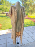 Tan Beige Chenille bedspread duster kimono