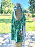 Handmade Ivy Tie Top Adjustable Tank with vintage napkin and doily