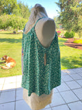 Handmade Ivy Tie Top Adjustable Tank with vintage napkin and doily