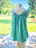 Handmade Ivy Tie Top Adjustable Tank with vintage napkin and doily