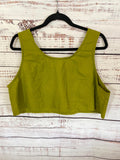 Cropped tank top made from vintage olive fabric