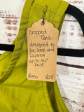 Cropped tank top made from vintage olive fabric