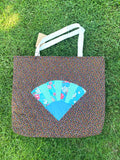 Vintage Quilted fabric quilt block Tote bag handbag market overnight boho bag