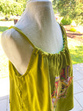 Handmade Tie Top Adjustable Tank with vintage quilt blocks